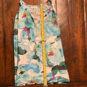 Calvin Klein Floral Top with Blue and Pink Accents